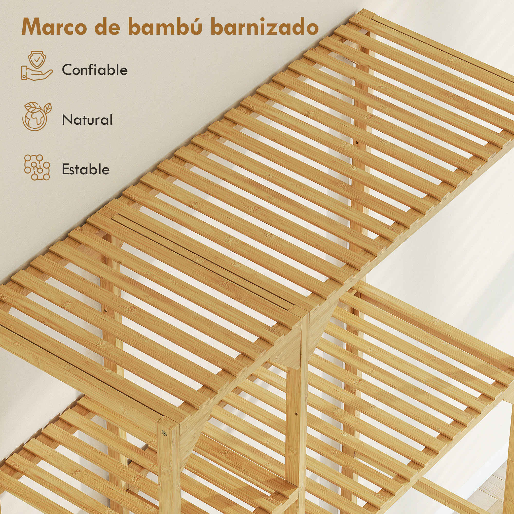 Estantería para Lavadora de Bambú, Mueble para Lavadora o Inodoro con Estantes Reversibles y Ajustables, Ahorra Espacio, Para Lavandería, Baño, Madera Natural