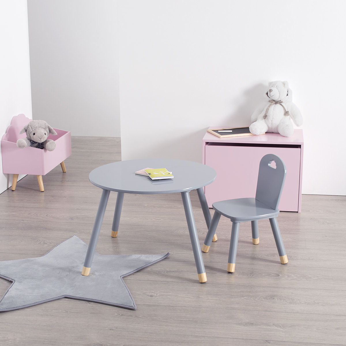 Table enfant "Douceur" grise