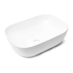Vasque à poser 45,5 x 32,5 cm - blanc brillant - sans trop-plein - Infinitio SAT