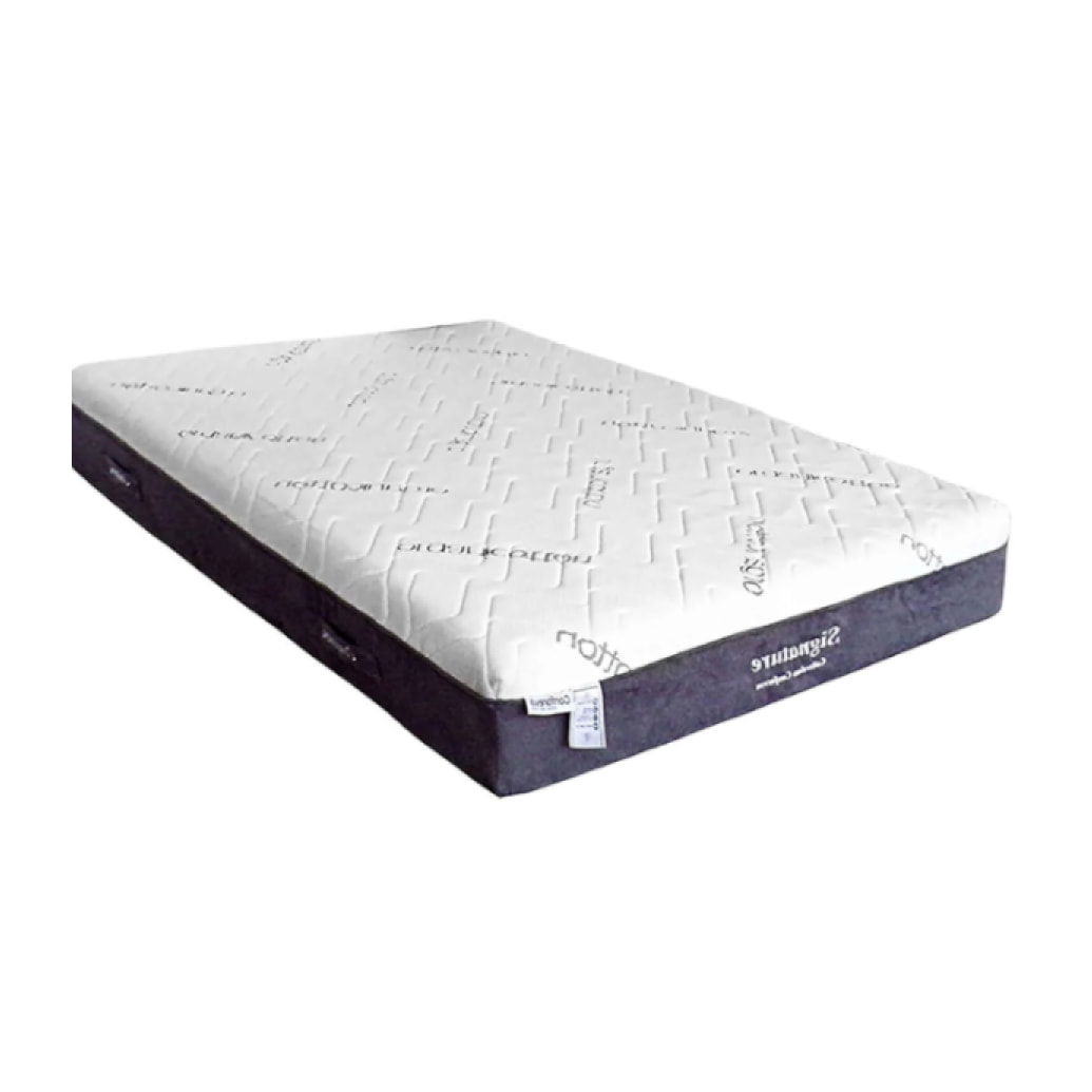 Matelas Signature | Mousse à mémoire de forme et Mousse Haute Résilience | 24 cm | Déhoussable | Coutil en tissu bio organic