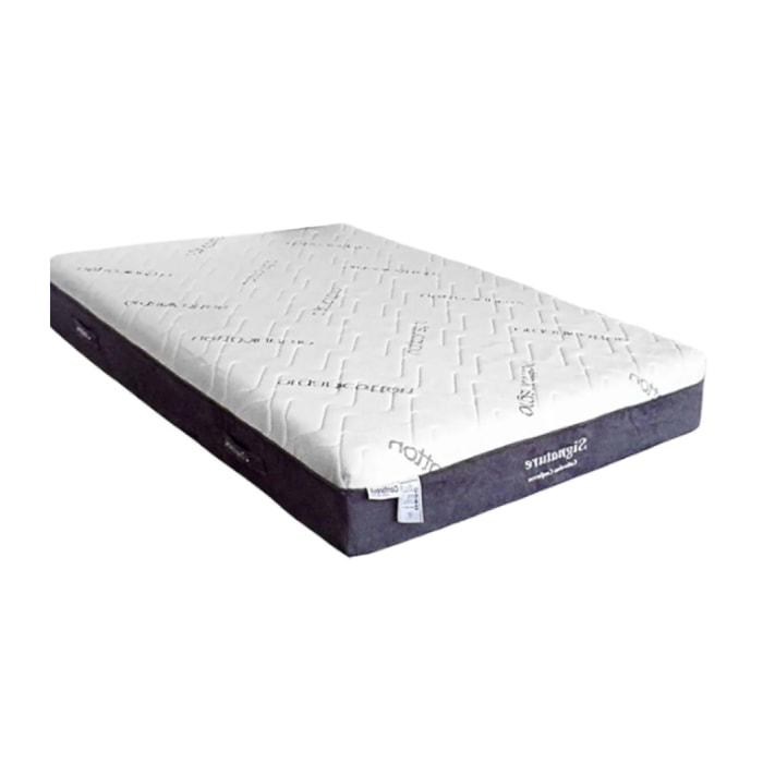 Matelas Signature | Mousse à mémoire de forme et Mousse Haute Résilience | 24 cm | Déhoussable | Coutil en tissu bio organic