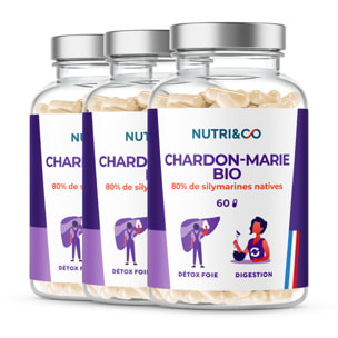 Chardon-Marie BIO Détox Foie Colon Intestins - 60 gélules - Lot de 3
