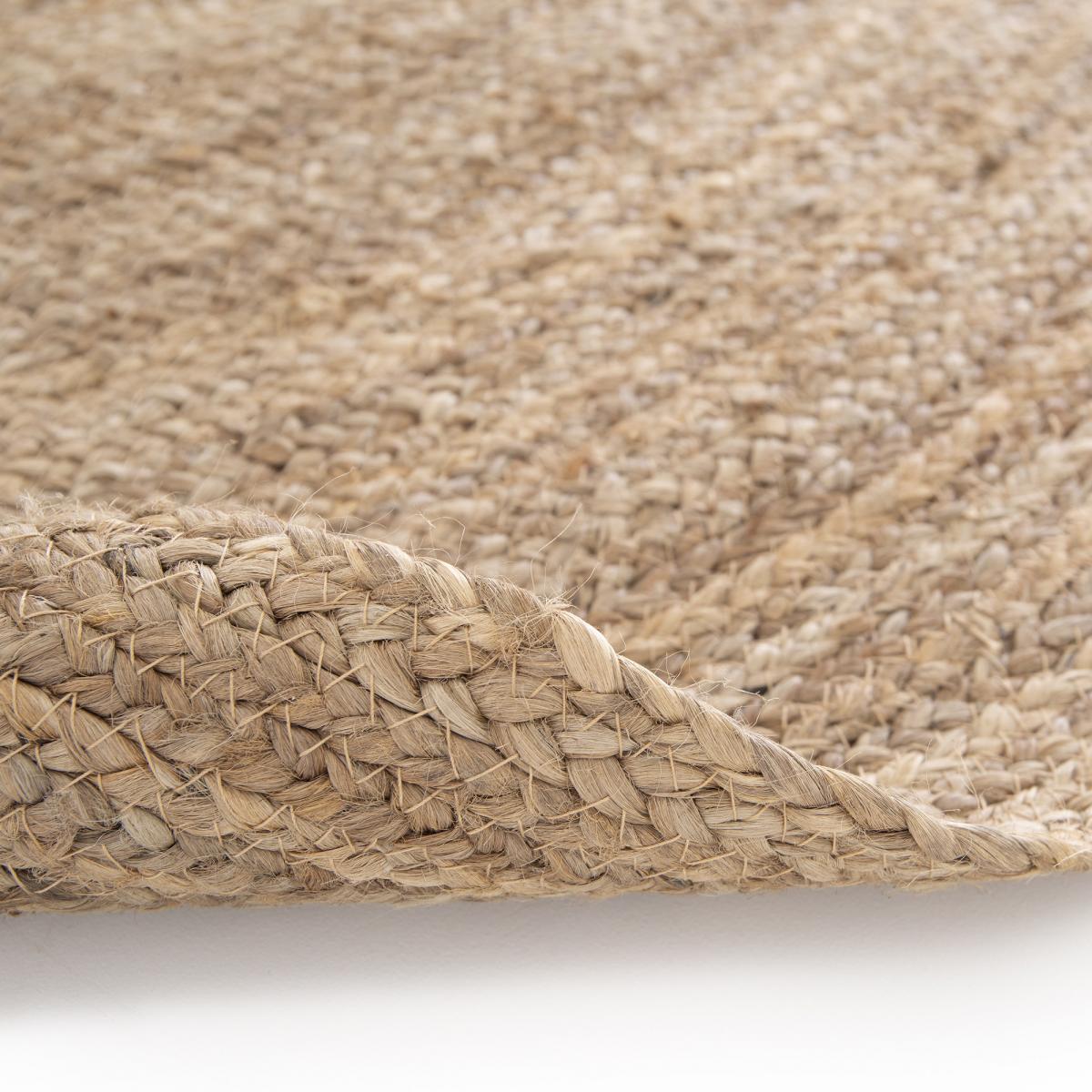 Tapis salon JUTROND Marron 160x160 rond en jute