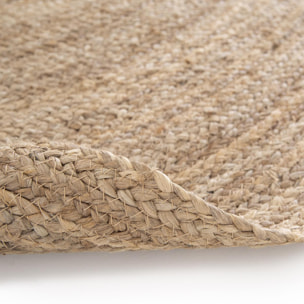 Tapis salon JUTROND Marron 160x160 rond en jute