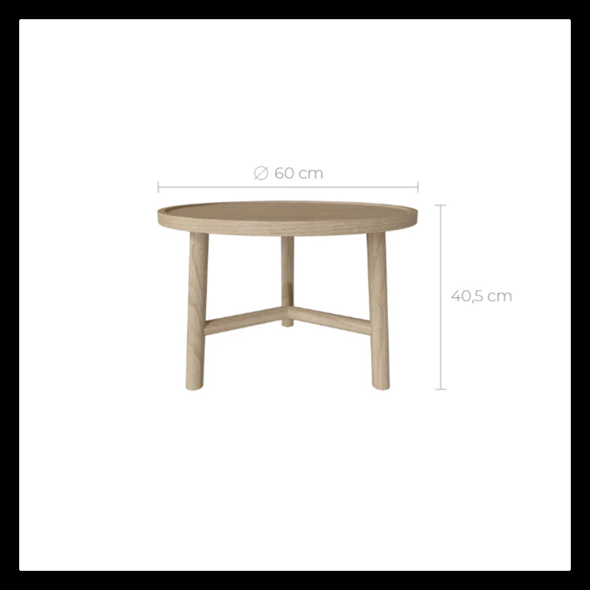 Table basse ronde en bois de mindi D60 cm - Paloma