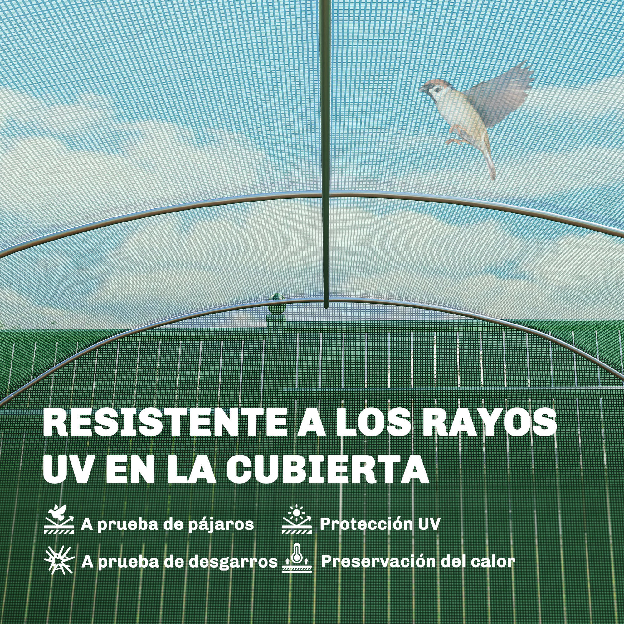 Invernadero de Exterior 6x3x2 m, Invernadero de Túnel con 3 Puertas Enrollables, Ventanas de Malla, Cubierta PE 140g/m² Anti-UV y Marco de Acero Galvanizado, para Cultivos, Plantas, Verde