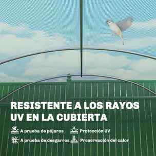 Invernadero de Exterior 6x3x2 m, Invernadero de Túnel con 3 Puertas Enrollables, Ventanas de Malla, Cubierta PE 140g/m² Anti-UV y Marco de Acero Galvanizado, para Cultivos, Plantas, Verde