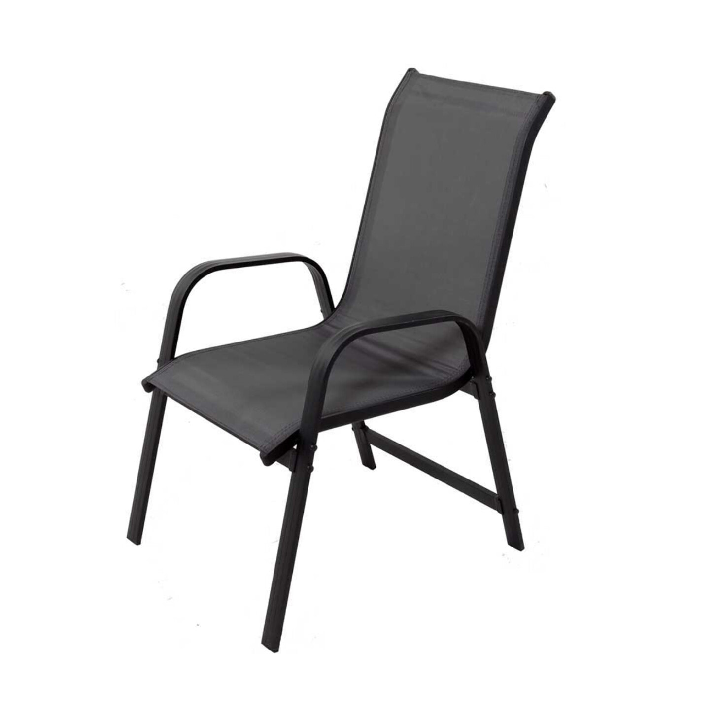 Fauteuil jardin Alu/Textilène "Porto" - Phoenix - Gris clair - Lot de 2