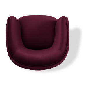 Fauteuil "Cyrille" en velours pourpre