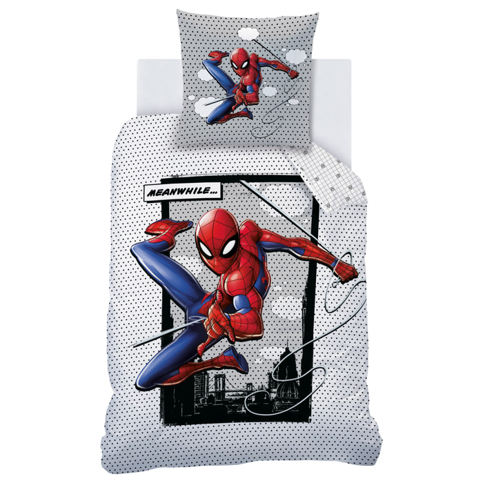 Parure de lit imprimée 100% coton, SPIDERMAN HOME HERO