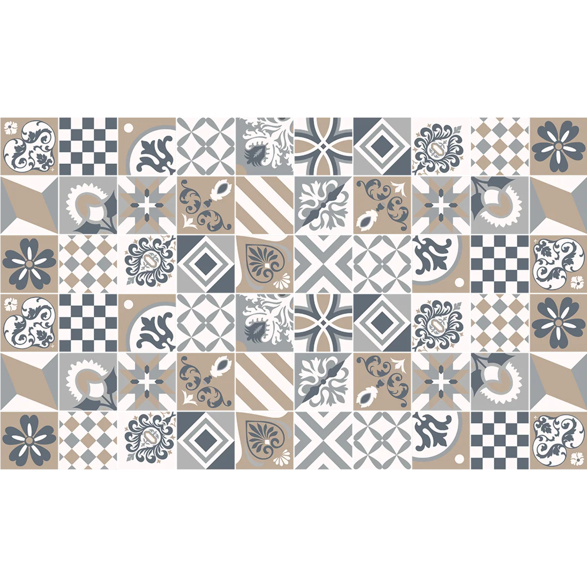 Sticker carrelage - Ambiance Sticker - 60 CARREAUX DE CIMENT MEUBLE BARCENAS - CARREAUX - 20x20cm
