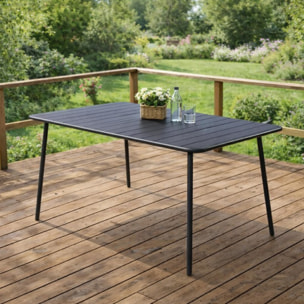 EVORA Table de jardin 4 à 6 places 120cm gris foncé