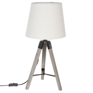 Lampe trépied ''Runo'' Hauteur 58 cm Atmosphera - Couleur: Bois & Ivoire