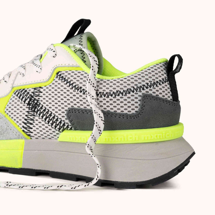 Sneakers Deportivas con Detalles Amarillo Flúor y Plataforma MUNICH HI-MAX 03