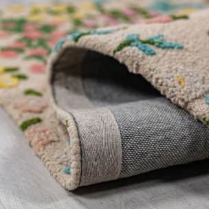 Tapis floral en laine EMILIA