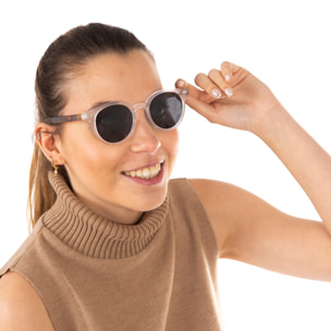 Gafas de sol OCEAN HONFLEUR - Blanco transparente mate con patillas en carey y / Ahumada