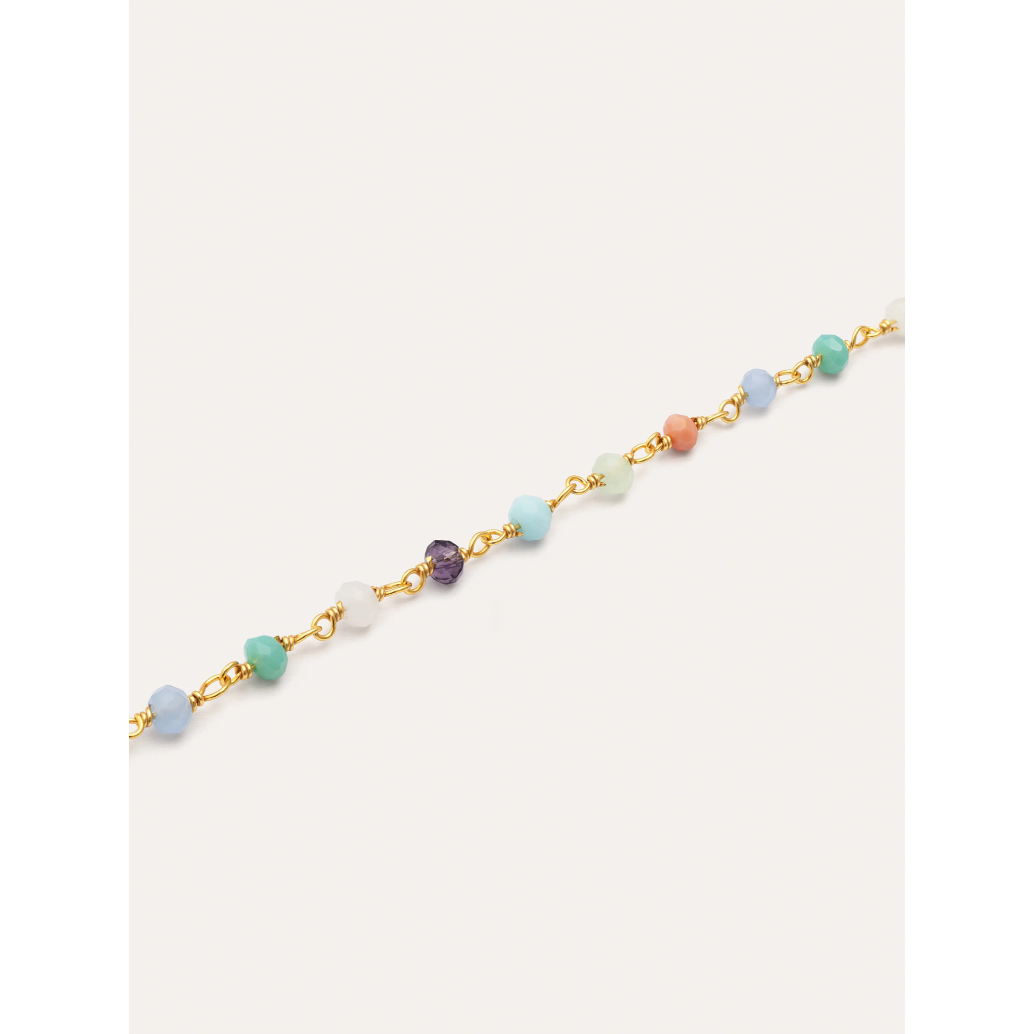 Collar Crystals Colors Plata Baño Oro