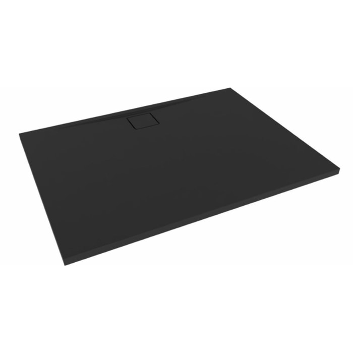Vision Receveur de douche 120x90cm + Siphon Eslim90. Marbre coulé, noir (SATSVVI12090C-S)