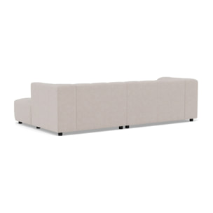 Curtis - canapé d'angle droit 4 places avec accoudoir en tissu texturé - Beige