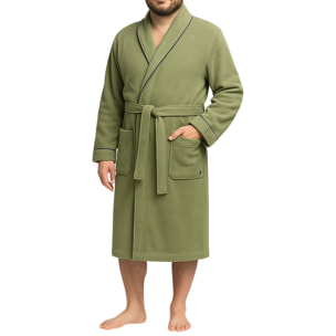 Scalpers albornoz liso con ribete y detalle bordado khaki talla l-xl