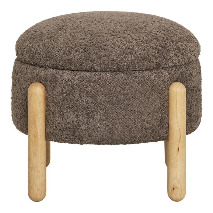 Pouf Contenitore Medas Marrone/Naturale — Ø45×36 cm, HN1237