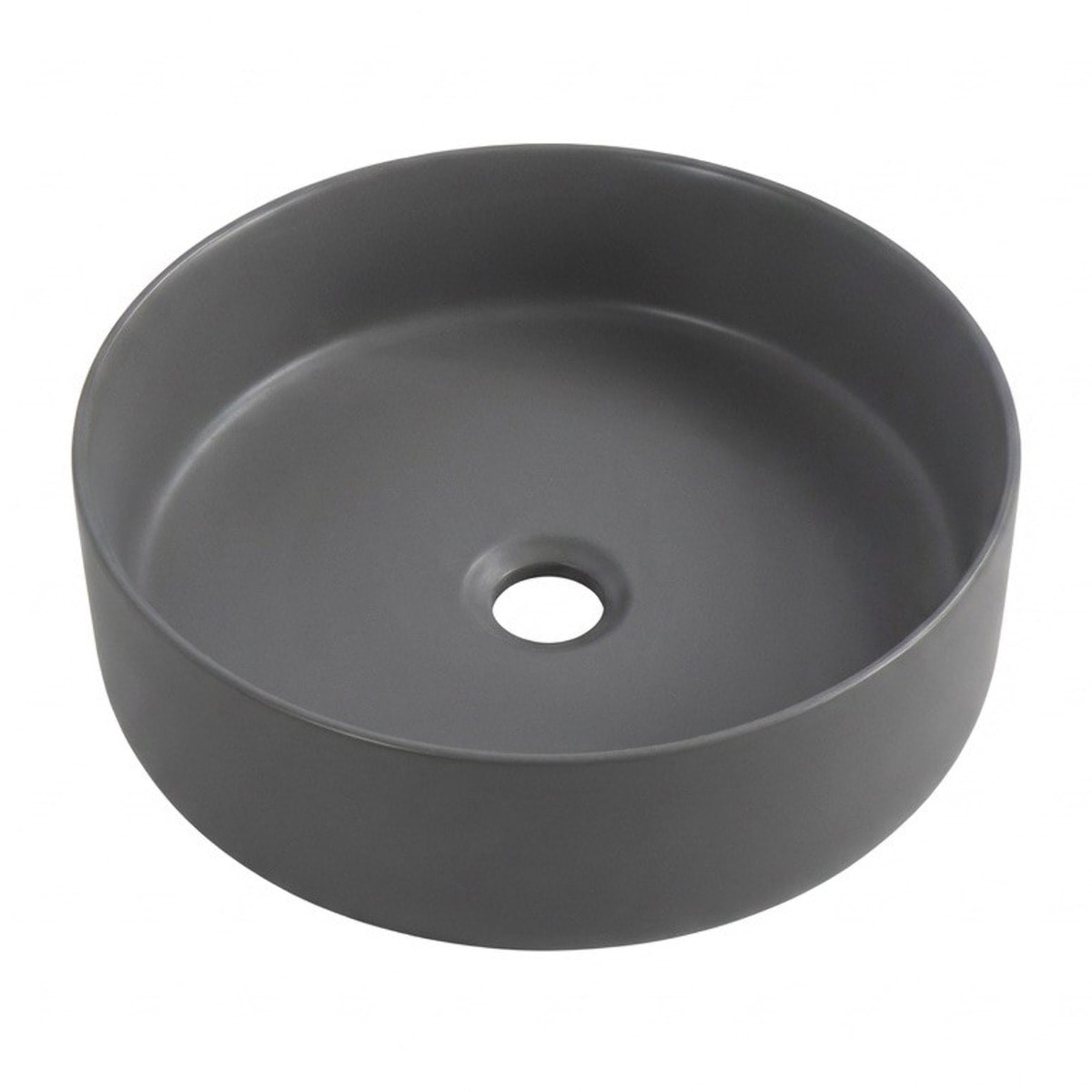 Vasque à poser ronde 36 cm hauteur 12,5 cm sans trop-plein gris mat PixL (CEPX3636GM)