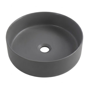Vasque à poser ronde 36 cm hauteur 12,5 cm sans trop-plein gris mat PixL (CEPX3636GM)