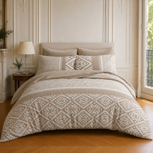 Parure housse de couette 100% coton motif géométrique - BOHO