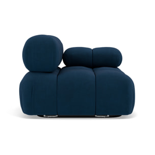 Ruby - module d'assise droit en velours texturé - Bleu
