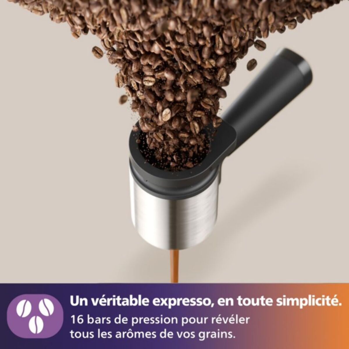 Machine à expresso PHILIPS Baristina BAR303/60 cafetière à grain Noire + mousseur à Lait