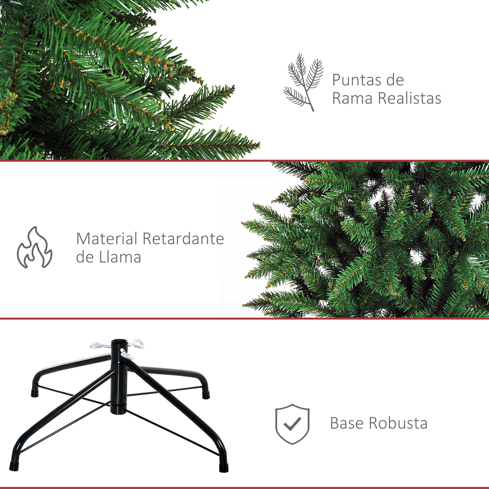 Árbol de Navidad Artificial con 865 Ramas Φ91x210cm Verde