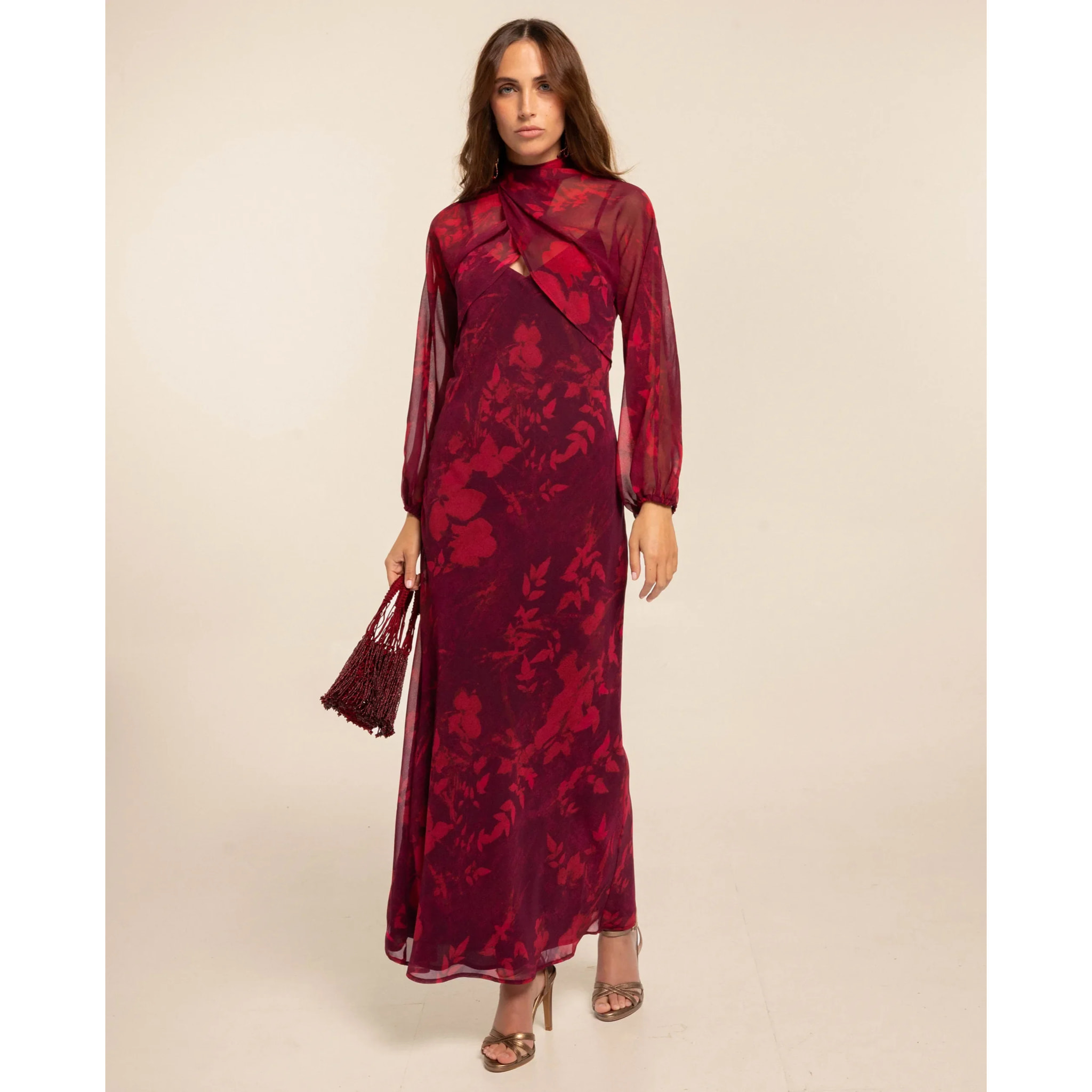 Chaqueta corta de gasa de mujer