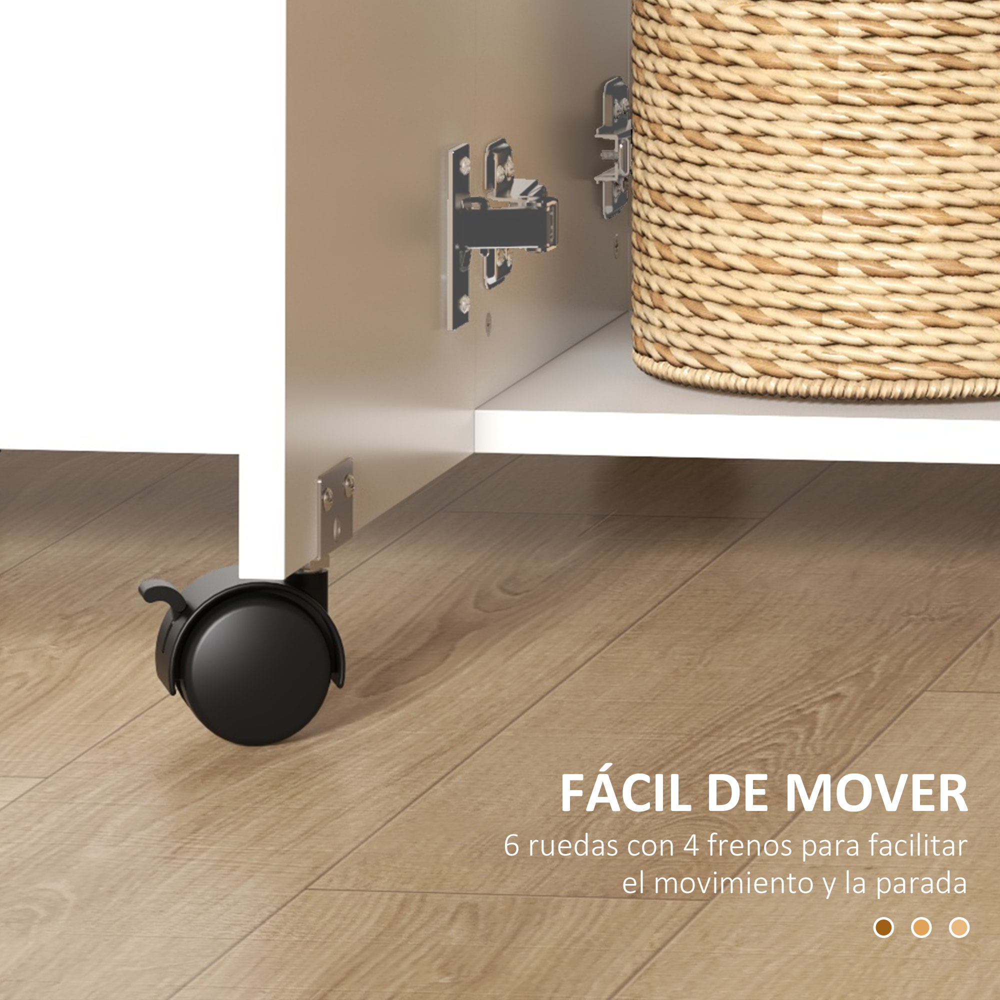 Mesa Plegable de Comedor, Mesa de Cocina Plegable, con Ruedas, Alas Abatibles, 2 Cajones, Estante y Armario, Hasta 6 Personas, para Salón, Espacio Pequeño, 120x60x76,5 cm, Blanco y Natural