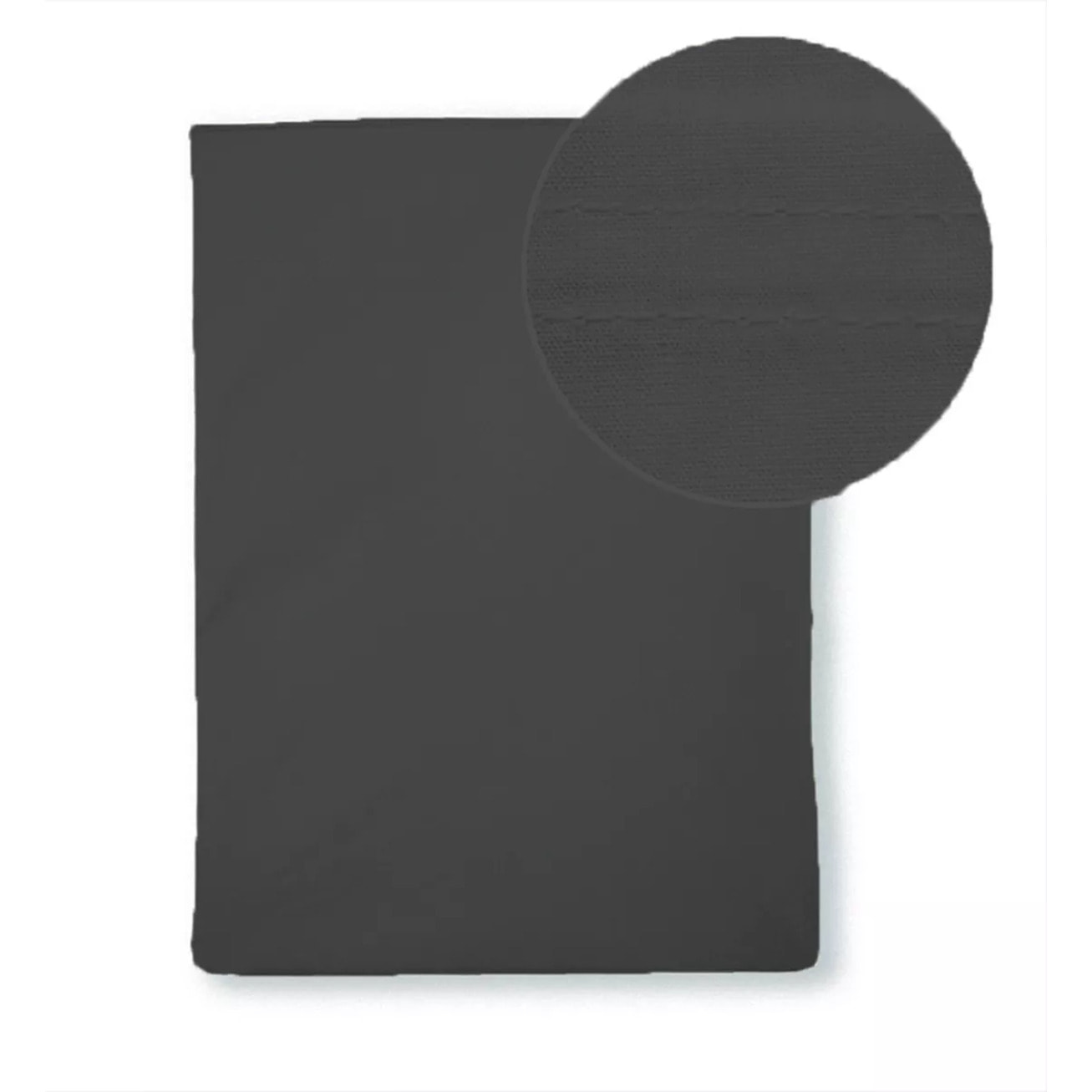Drap plat percale de coton uni anthracite Giulia titane