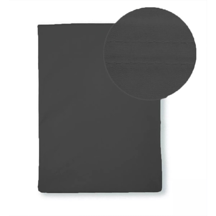 Drap plat percale de coton uni anthracite Giulia titane