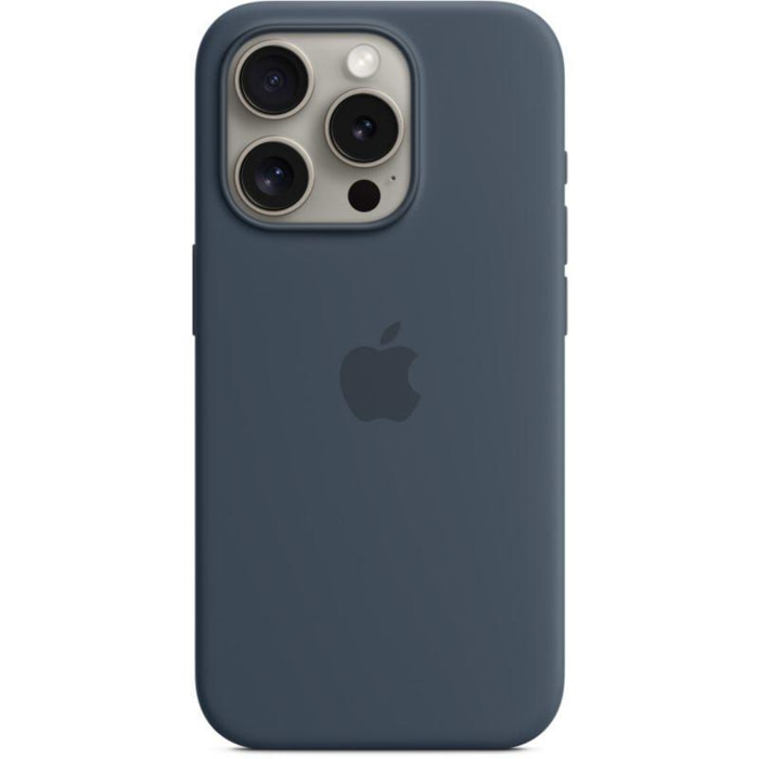 Coque APPLE Iphone 15 Pro MagSafe silic Bleu Orage