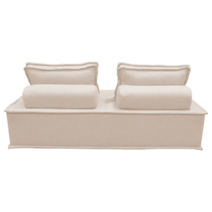 Ensemble chauffeuses DAO pour canapé modulable en tissu capitonné 4 places crème