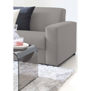 Divano fisso Elizabeth, Divano a 3 posti, 100% Made in Italy, Sofà Soggiorno in tessuto imbottito, con Braccioli standard, Cm 220x95h90, Grigio