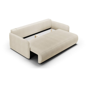 MILO - Canapé droit 3 place en tissu beige