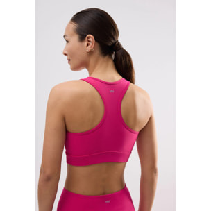 Reggiseno sportivo a sostegno medio con imbottitura rimovibile in fucsia