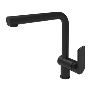 B-Way mitigeur de cuisine sur pied avec douchette extractible, noir mat (SATBSBW185)