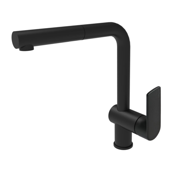 B-Way mitigeur de cuisine sur pied avec douchette extractible, noir mat (SATBSBW185)