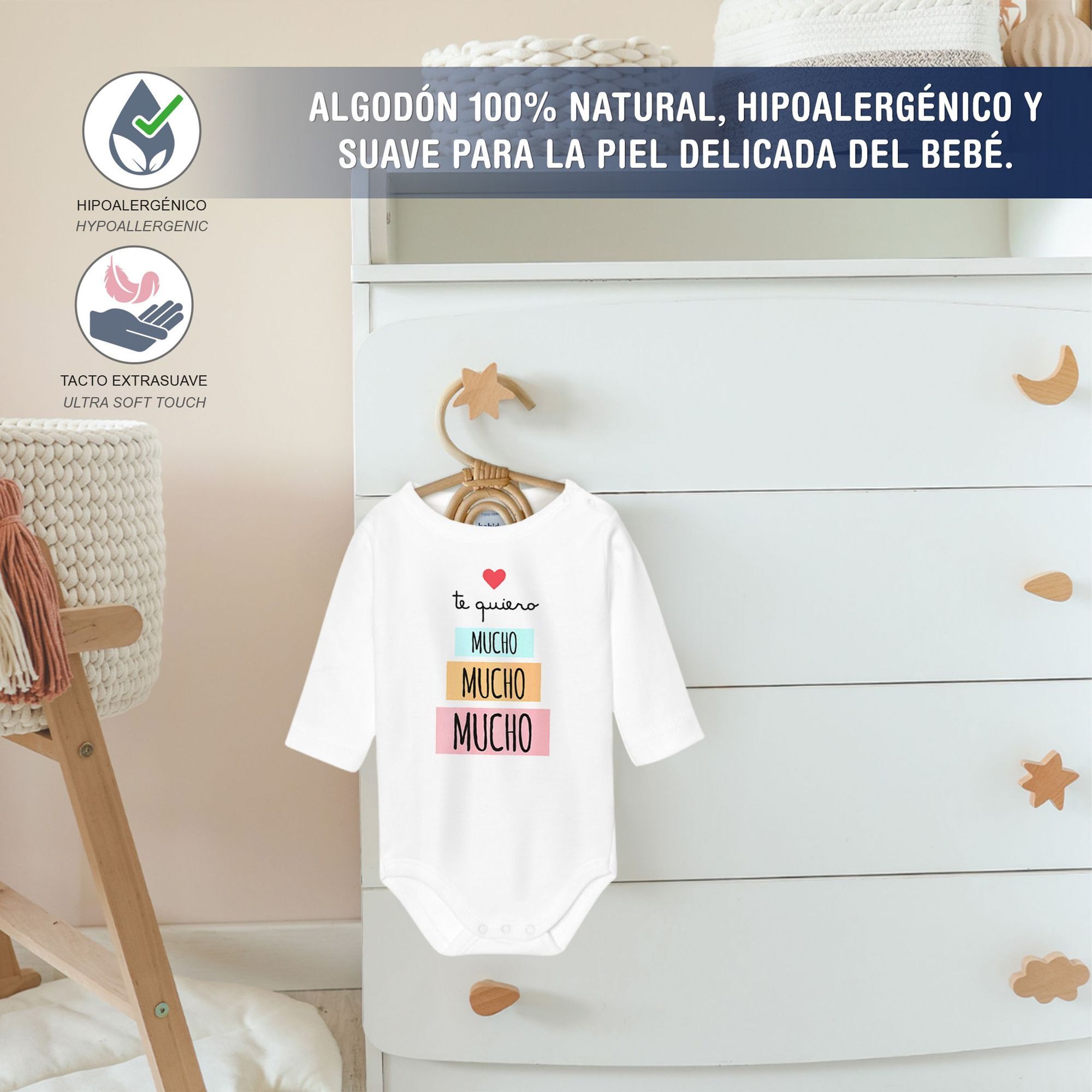 Body bebé manga larga personalizado frases