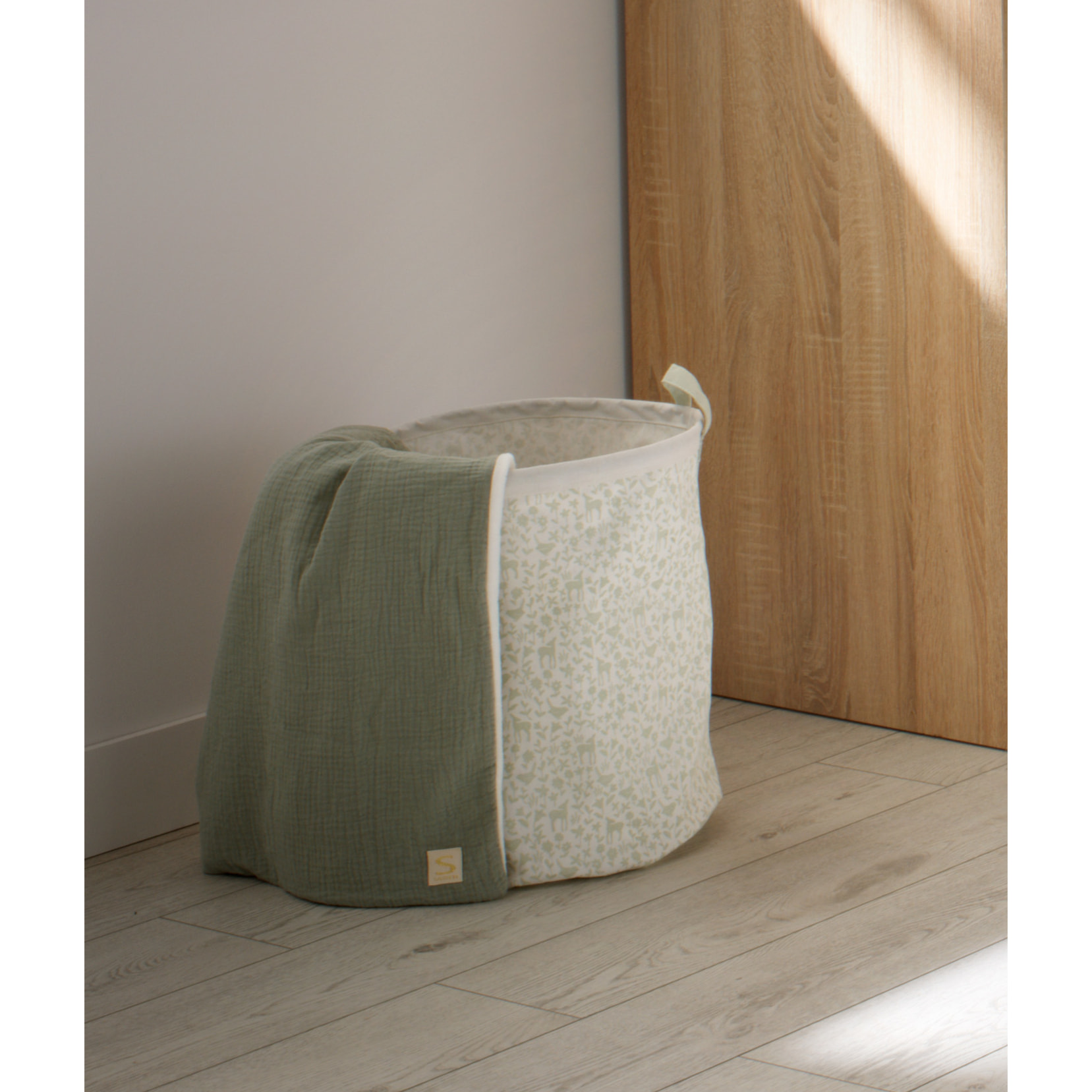 Panier de rangement 31x39x31cm en coton blanc