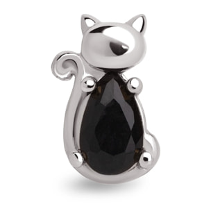 Orecchino singolo Cat Black in Argento