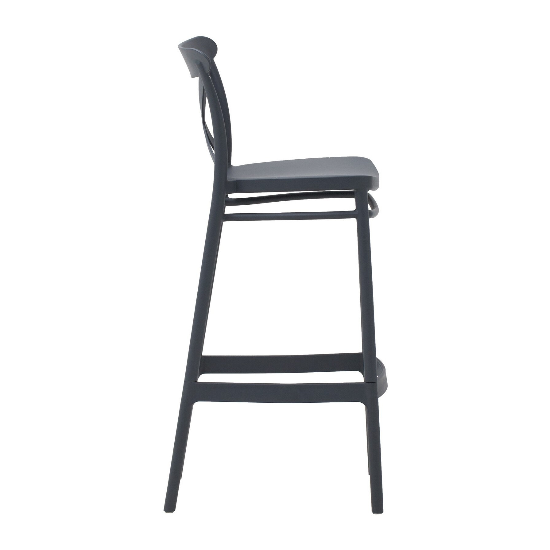 Set di 4 sgabelli HAMBURG in polipropilene antracite