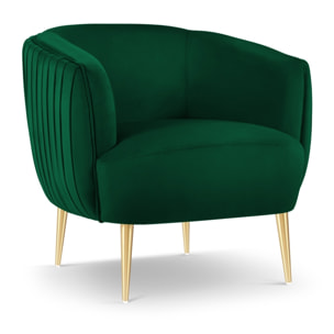 Fauteuil "Cyrille" en velours vert bouteille