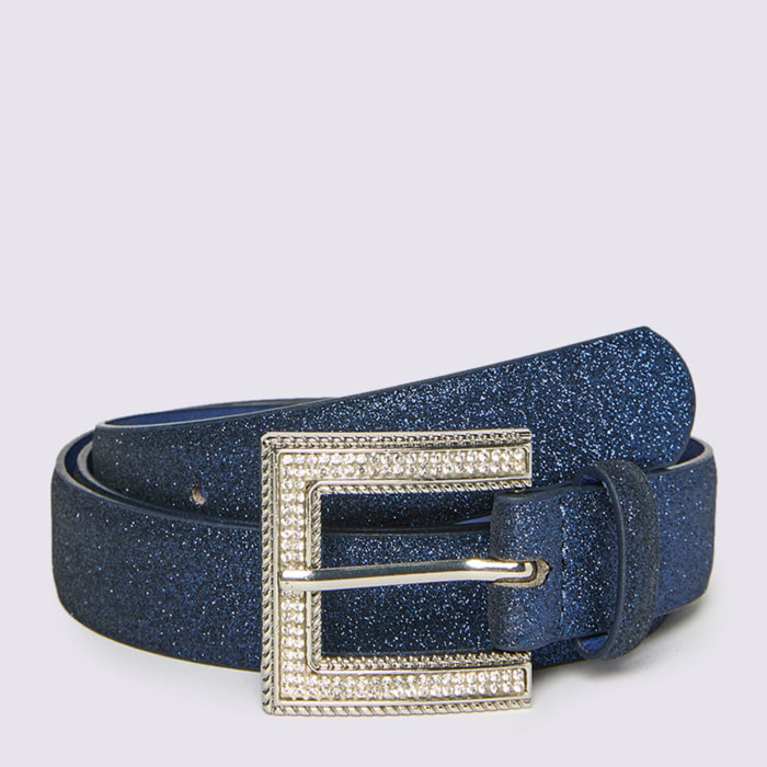 Fiorella Rubino - Cinturón con hebilla joya brillante - Azul
