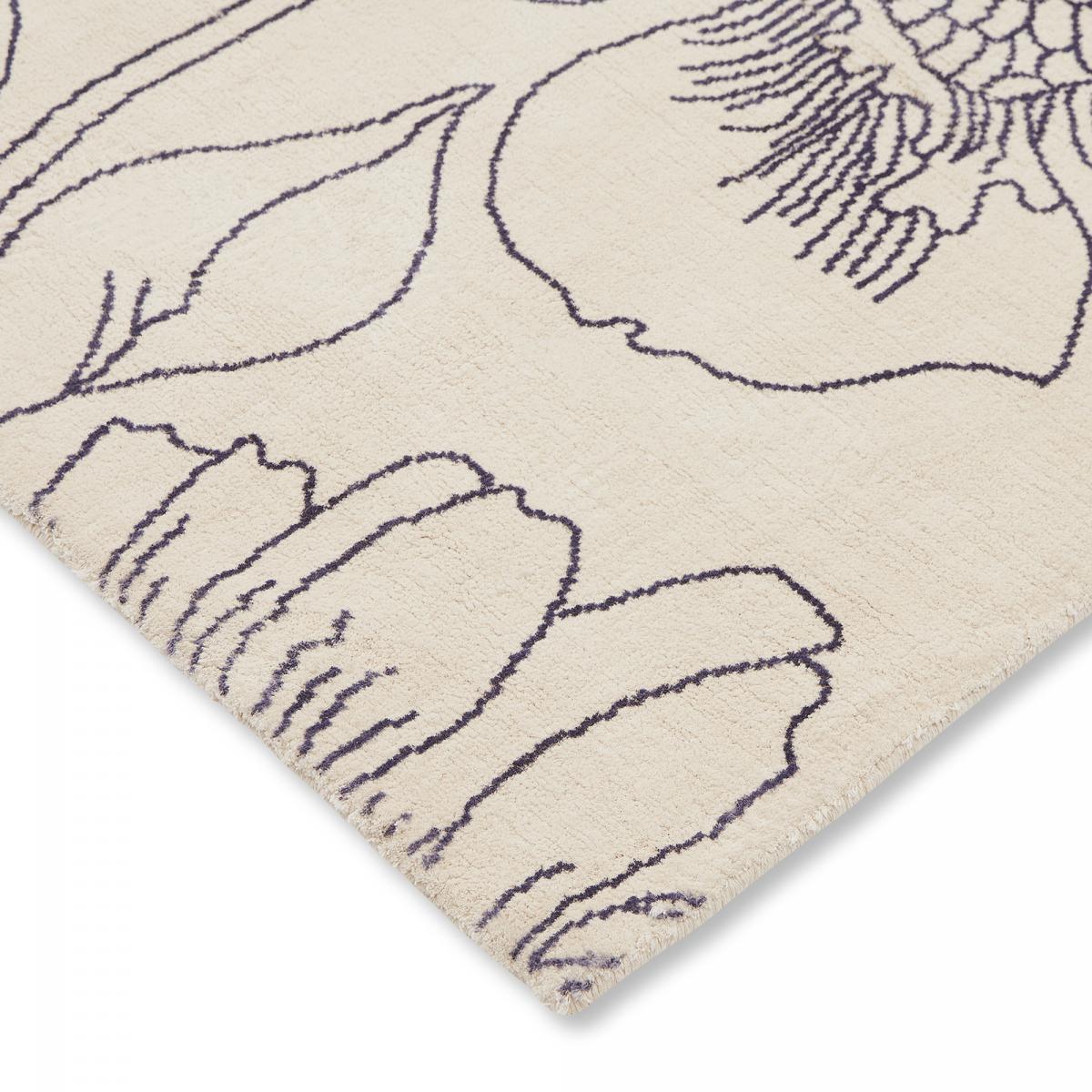 Tapis salon et chambre fait à la main en coton motif floral XEXE