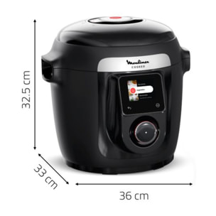 Cookeo MOULINEX CE952810 noir wifi 6 L, 9 modes de cuisson, 150 recettes